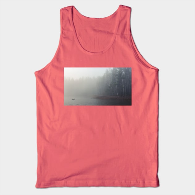 Foggy lake and forest Tank Top by Juhku